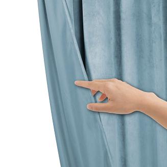 Zasłona gotowa na taśmie VELVET SOFT 140x300 welurowa niebieska