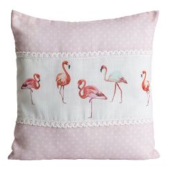 Poszewka dekoracyjna FLAMINGO 40x40 Eurofirany różowy/biały