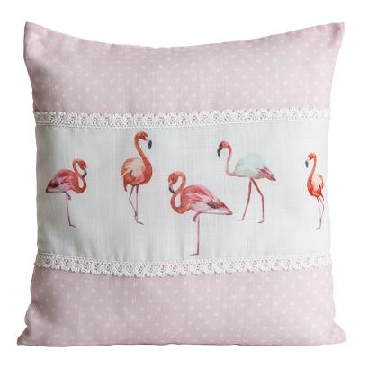 Poszewka dekoracyjna FLAMINGO 40x40 Eurofirany różowa / biała