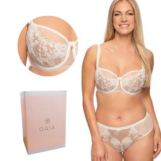 Biustonosz z koronką Semi-Soft Kasandra 1283 półusztywniany ecru mokka