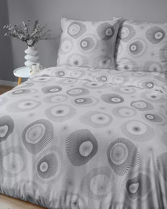 Pościel satynowa Home Satin 220x200 szara fantazyjna geometria