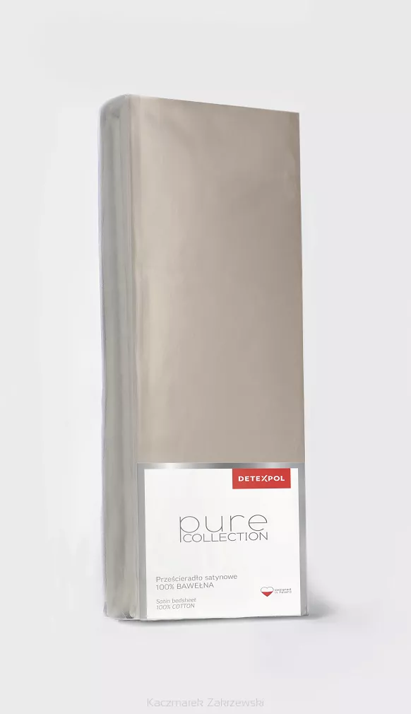 Prześcieradło Satyna Pure Taupe 180X200 Zg