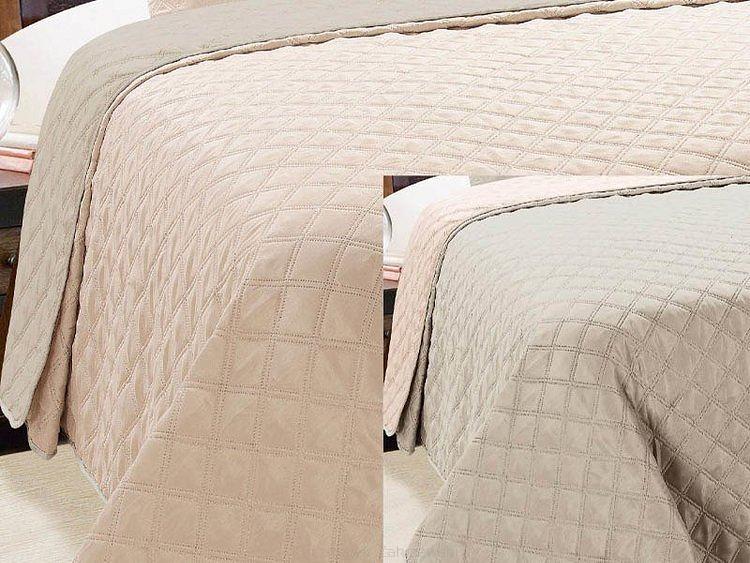 Narzuta dekoracyjna VIGO II 220x240 janoróżowa srebrna kwadraty