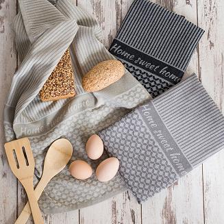 Ścierka kuchenna bawełna egipska SWEET HOME 50x70 geometryczny wzór beżowa