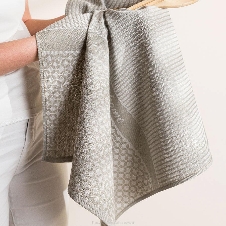 Ścierka kuchenna bawełna egipska SWEET HOME 50x70 geometryczny wzór beżowa