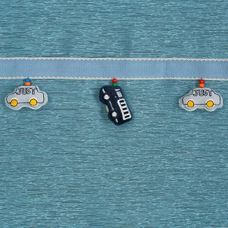 Firana gotowa na przelotkach CAR-2 140x250 Eurofirany niebieska