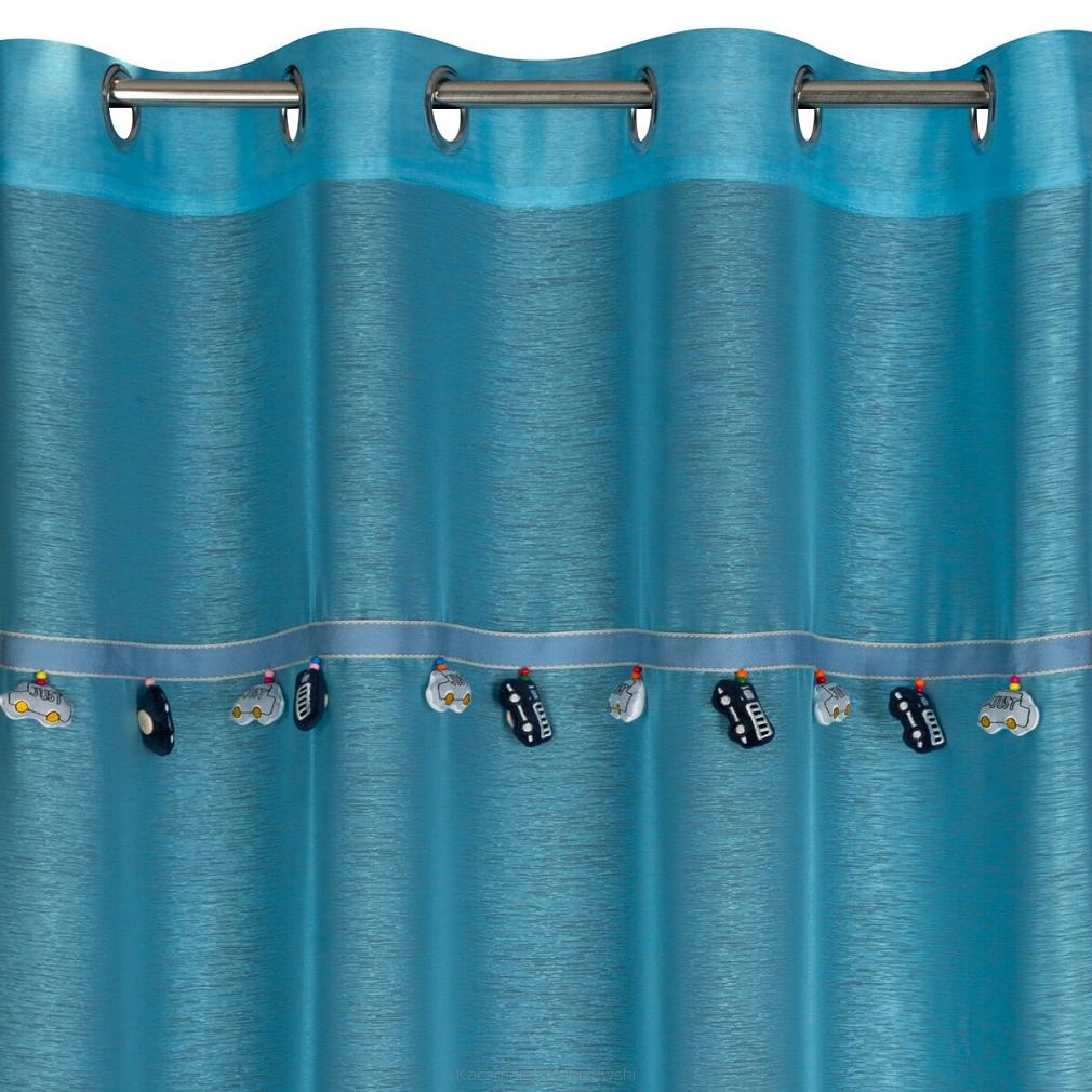 Firana gotowa na przelotkach CAR-2 140x250 Eurofirany niebieska