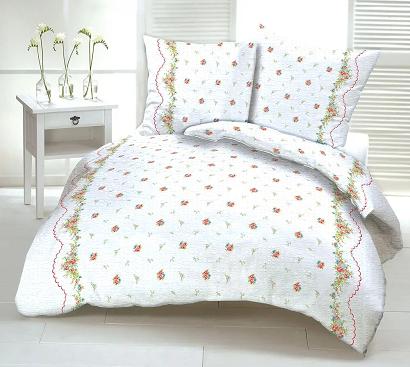 Pościel z kory 140x200 wzór czerwone kwiatuszki