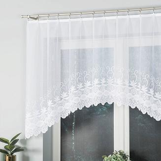 Firanka żakardowa gotowa na żabki JOWITA 250x120 biała