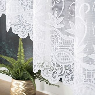 Firanka żakardowa gotowa na żabki JOWITA 250x120 biała