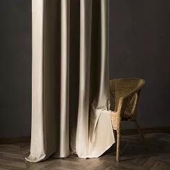 Zasłona gotowa na przelotkach BLACKOUT VELVET 140x250 ciemnobeżowa