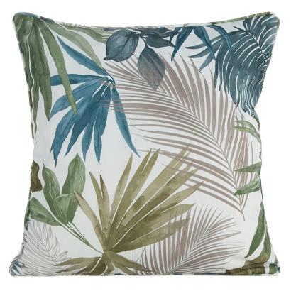Poszewka dekoracyjna wodoodporna  GARDEN 45x45 Eurofirany beżowa w egzotyczne liście