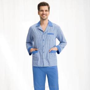Piżama męska z tkaniny LUNA kod 780 - niebieska