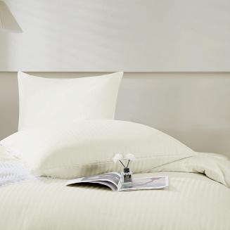 Komplet pościeli adamaszek satyna bawełniana 160x200 ecru