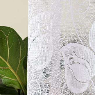 Firanka żakardowa gotowa na żabki NORA 400x100 biała