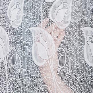 Firanka żakardowa gotowa na żabki NORA 400x100 biała