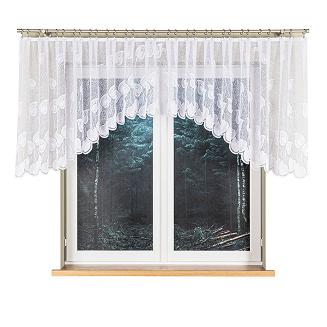 Firanka żakardowa gotowa na żabki NORA 400x100 biała