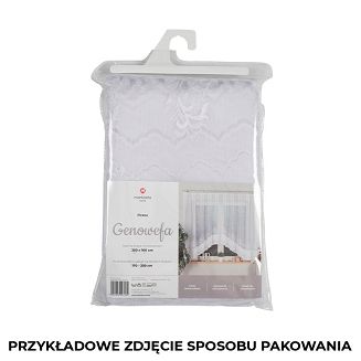 Firanka żakardowa gotowa na żabki NORA 400x100 biała