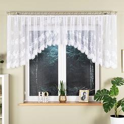 Firanka żakardowa gotowa na żabki NORA 400x100 biała