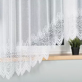 Firanka żakardowa gotowa na żabki VIOLETTA 300x180 biała