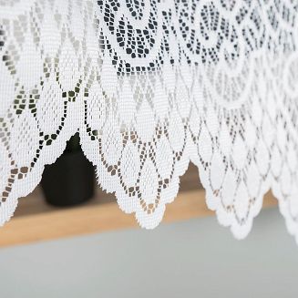 Firanka żakardowa gotowa na żabki VIOLETTA 300x180 biała