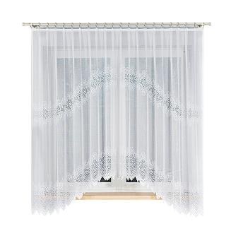 Firanka żakardowa gotowa na żabki VIOLETTA 300x180 biała