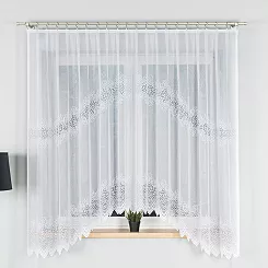 Firanka żakardowa gotowa na żabki VIOLETTA 300x180 biała