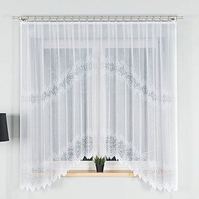 Firanka żakardowa gotowa na żabki VIOLETTA 300x180 biała