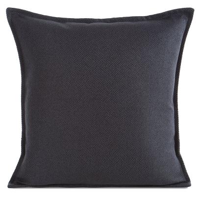 Poszewka dekoracyjna LUNA 45x45 Eurofirany czarna żakardowy wzór ozdobna wypustka