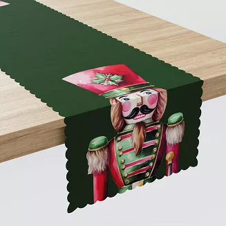DZIADKI DO ORZECHÓW Bieżnik NINA WODOODPORNA, 38x160cm, kolor 002 zielony  PBN279/KSP/C02/038160/1