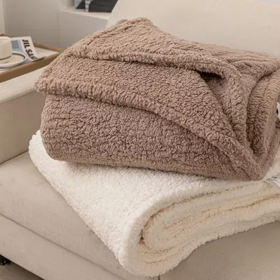 Koc narzuta Dreamy boucle 200x220 brązowy miękka bukla+baranek