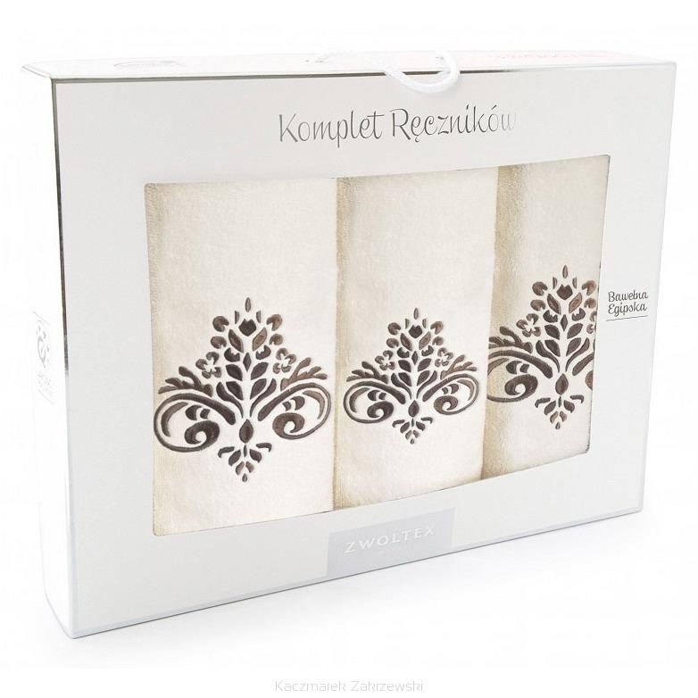 Komplet ręczników 3 szt. ZWOLTEX wzór SULTAN ecru