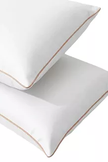 Poszewka bambusowa 40x40 biała ze złotą bizą