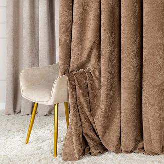 Zasłona gotowa na przelotkach SOFT 140x260 jasnobrązowa