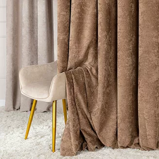 Zasłona gotowa na przelotkach SOFT 140x260 jasnobrązowa