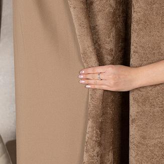 Zasłona gotowa na przelotkach SOFT 140x260 jasnobrązowa