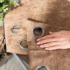 Zasłona gotowa na przelotkach SOFT 140x260 jasnobrązowa