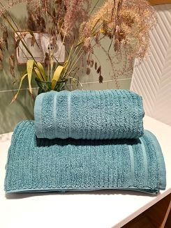 Ręcznik bawełniany SAMMY 50x90 Eurofirany miętowy wytłaczane pasy