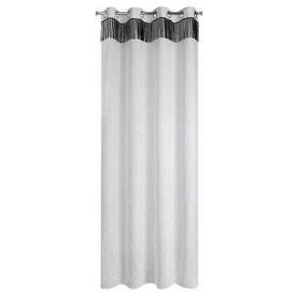 Firana gotowa na przelotkach JASPER 140x250 Eurofirany biały/czarny