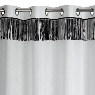 Firana gotowa na przelotkach JASPER 140x250 Eurofirany biały/czarny