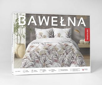 Pościel bawełniana 220x200 Detexpol biała żółta pomarańczowa egzotyczne kwiaty
