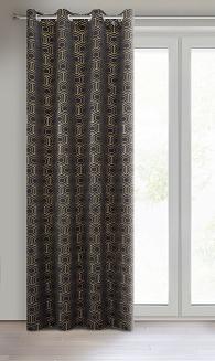 Zasłona gotowa na przelotkach KAJA 135x250 Eurofirany czarny