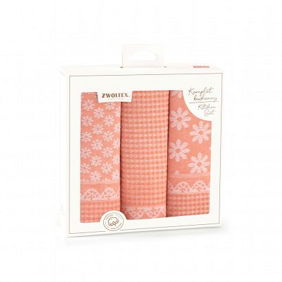 Komplet ścierek kuchennych ZWOLTEX Prymula łososiowy