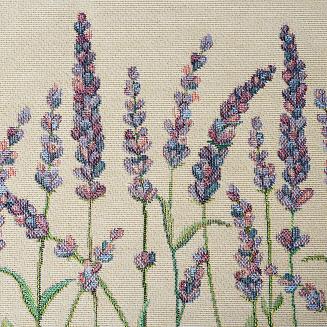 Bieżnik dekoracyjny gobelin 40x100 Eurofirany naturalny zielony fioletowa lawenda