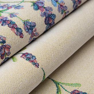 Bieżnik dekoracyjny gobelin 40x100 Eurofirany naturalny zielony fioletowa lawenda