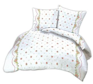 Pościel z kory 160x200 wzór Czerwone kwiatuszki 