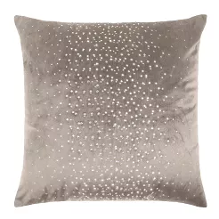 Poszewka dekoracyjna SHINY 45x45 welurowa ciemnobeżowa w kryształki
