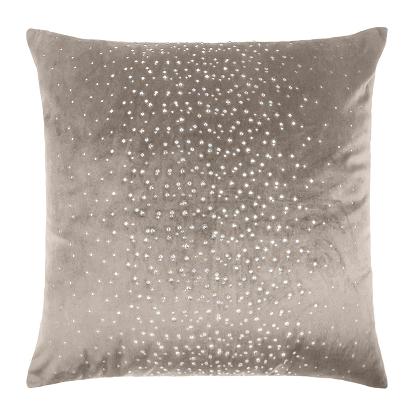 Poszewka dekoracyjna SHINY 45x45 welurowa ciemnobeżowa w kryształki