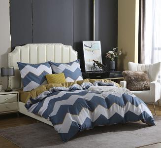 Turkusowa Pościel Geometryczna Satyna Bawełniana 140x200 XDF 045