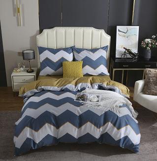 Turkusowa Pościel Geometryczna Satyna Bawełniana 140x200 XDF 045